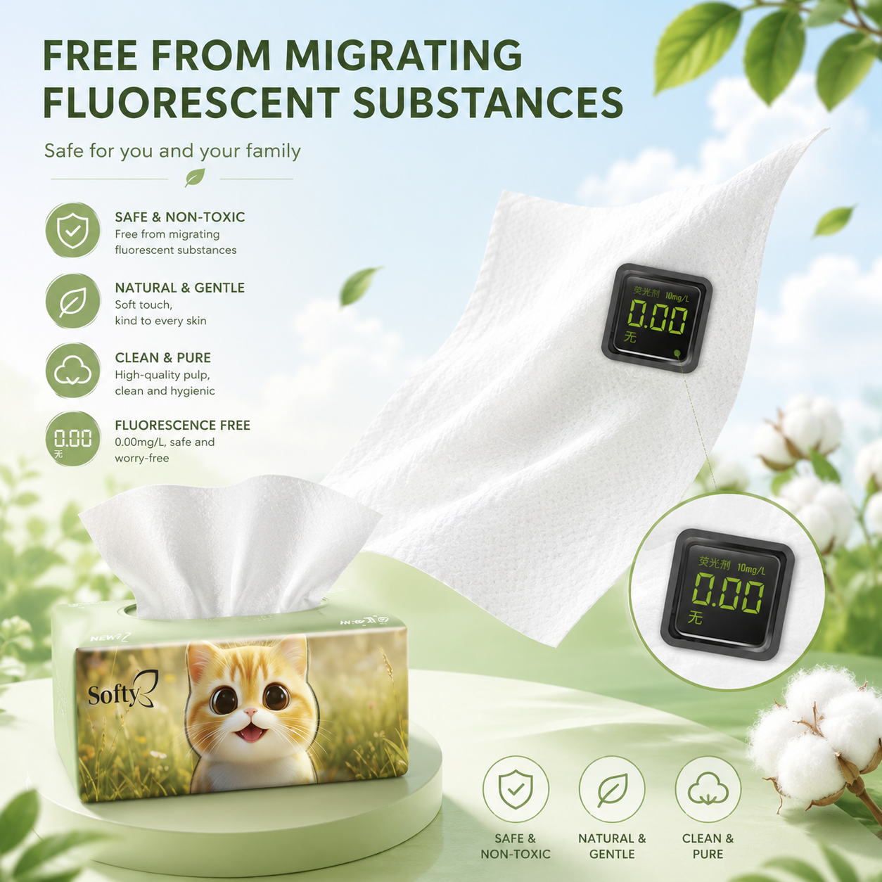 【20packs】Softy Air-Cushion Face Tissue Paper Comfort Thick 400pcs 145*175mm Cotton Supplies Skincare