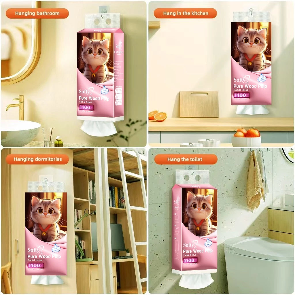 Softy AIR-cushion Tissue 4-Ply 1000 sheets 145*175mm Air-cushion Deluxe Comfort Tissue 【5Packs】 Tisu