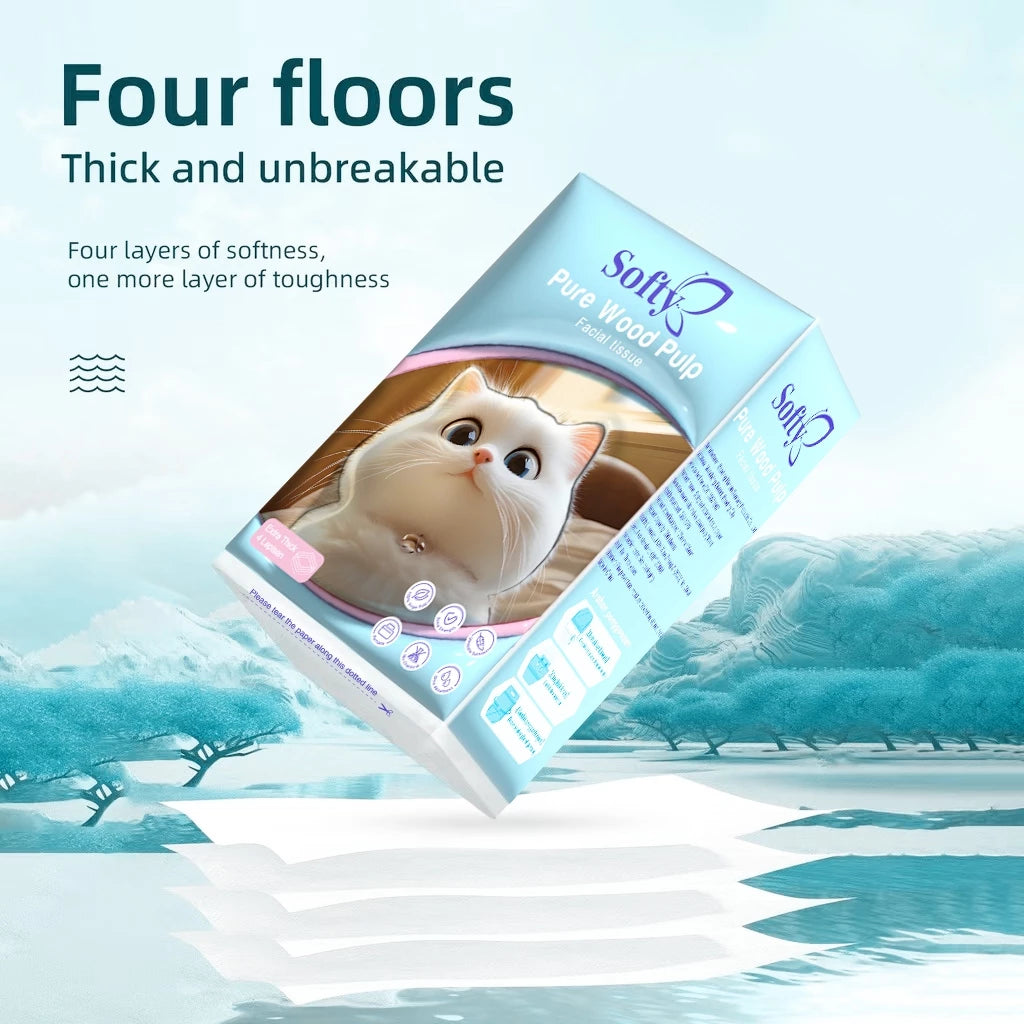 Softy AIR-cushion Tissue 4 Lapisan 900 Helai 135*175mm Air-cushion Deluxe Comfort Tissue Gantung 【3Packs】 Tisu Free 1 Hook