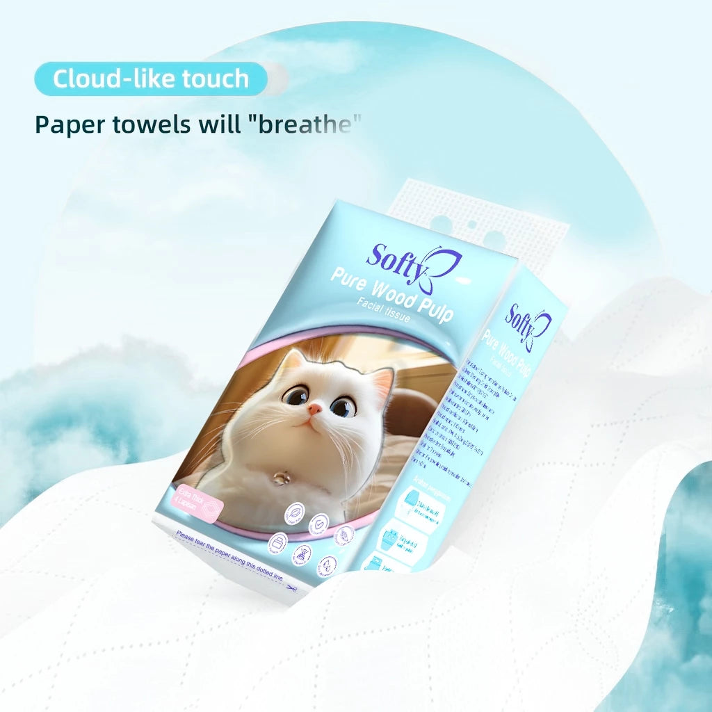 Softy AIR-cushion Tissue 4 Lapisan 900 Helai 135*175mm Air-cushion Deluxe Comfort Tissue Gantung 【3Packs】 Tisu Free 1 Hook
