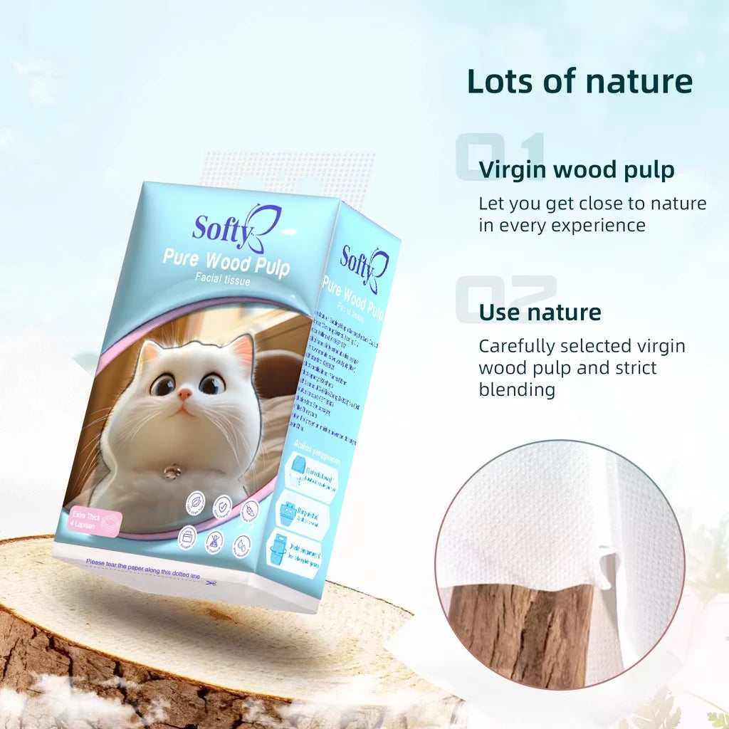 Softy AIR-cushion Tissue 4 Lapisan 900 Helai 135*175mm Air-cushion Deluxe Comfort Tissue Gantung 【3Packs】 Tisu Free 1 Hook
