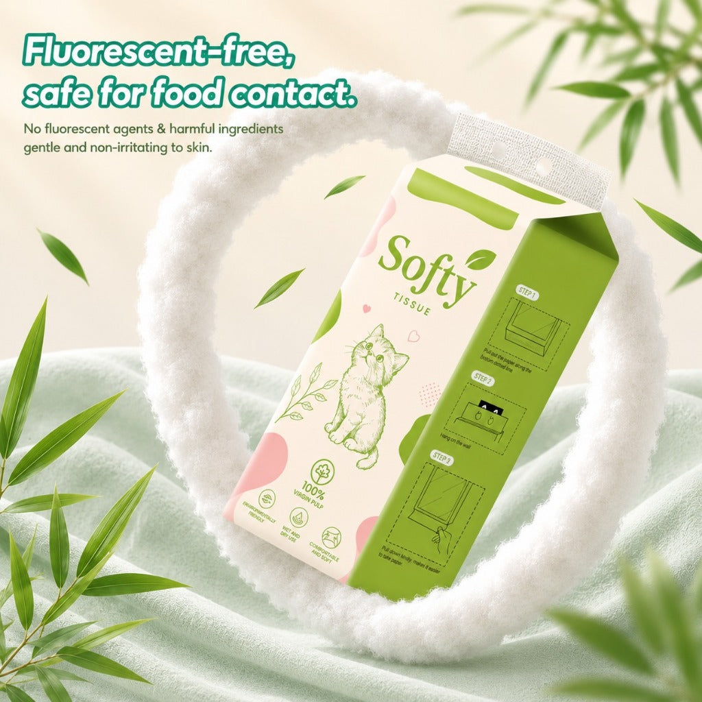 [4 pek Tisu Softy] Softy Tissue Gantung Hanging Tissue Viral Facial Tissue Tissue Paper 120*175mm Free 2 Hook 2 Lapisan